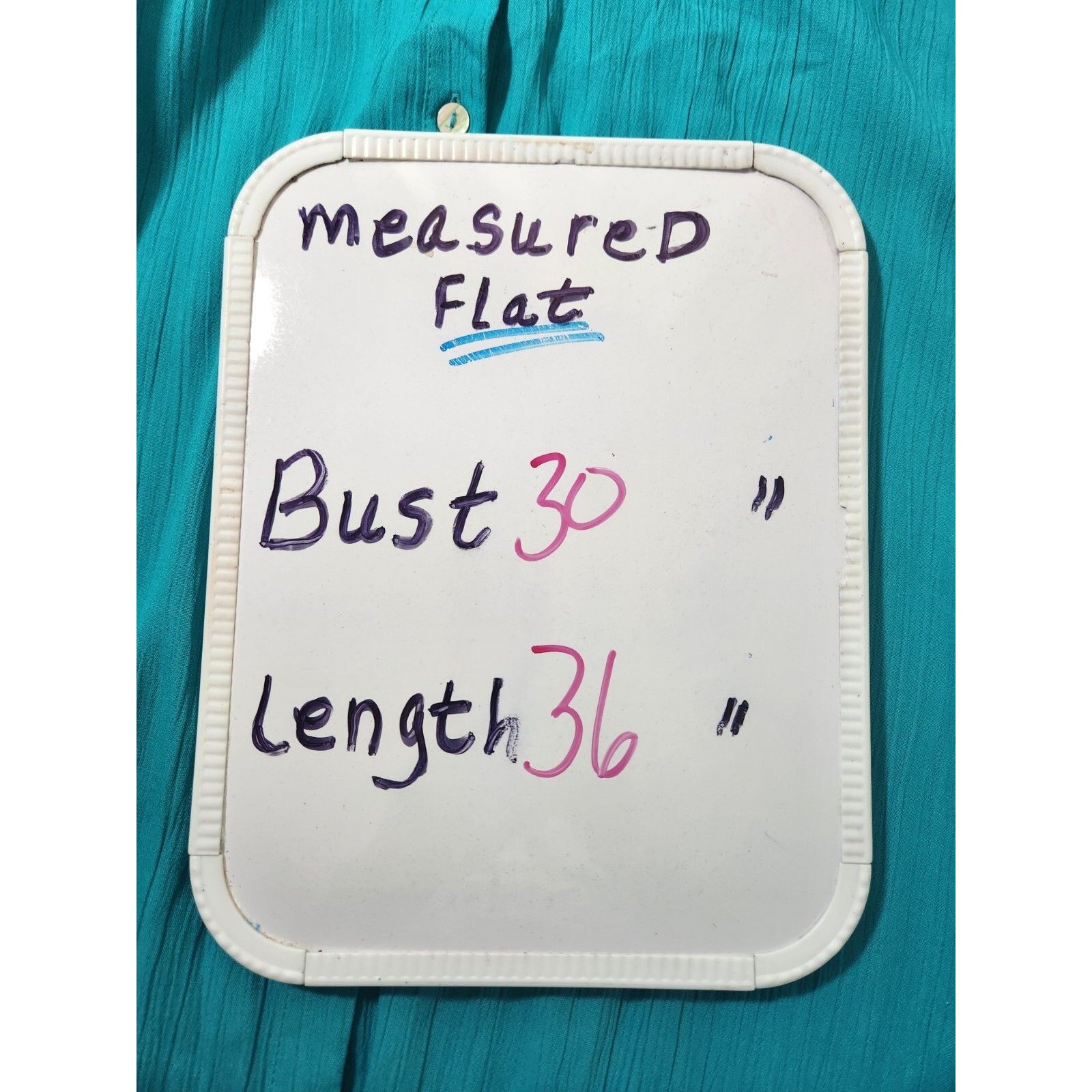 Evans Womens Tunic Top 22/24 Turquoise Button Up Roll Tab Slv Pleat Back Blouse — image 8 of 8